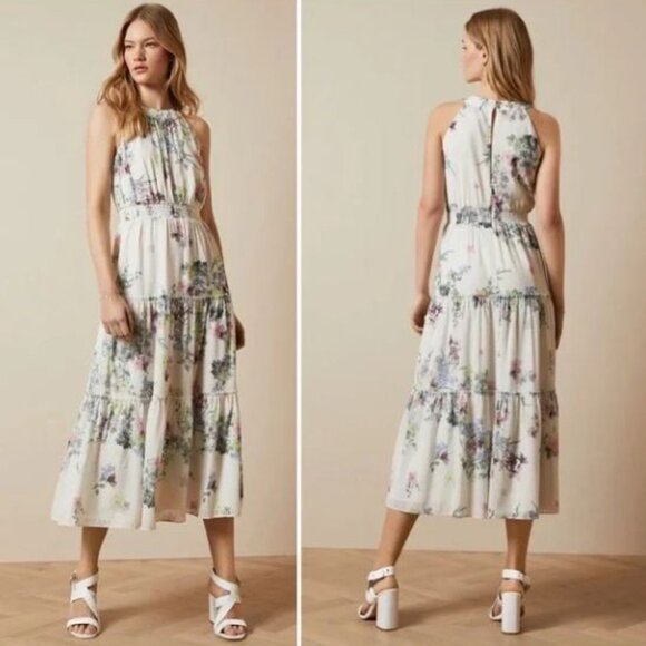 Ted Baker Kahlay Pergola Tiered Midi Dress (Ted Size 0) US size 2 - Picture 1 of 14